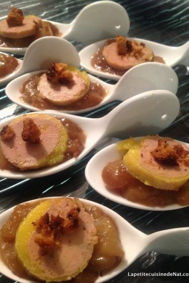 cuillères apéritives poire et foie gras