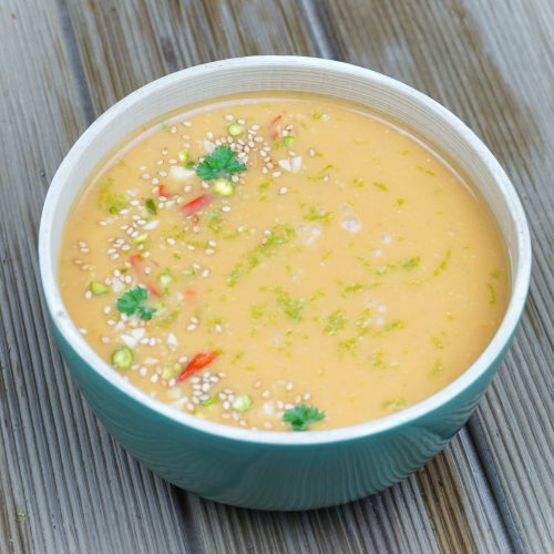 velouté patate douce, coco, citron vert