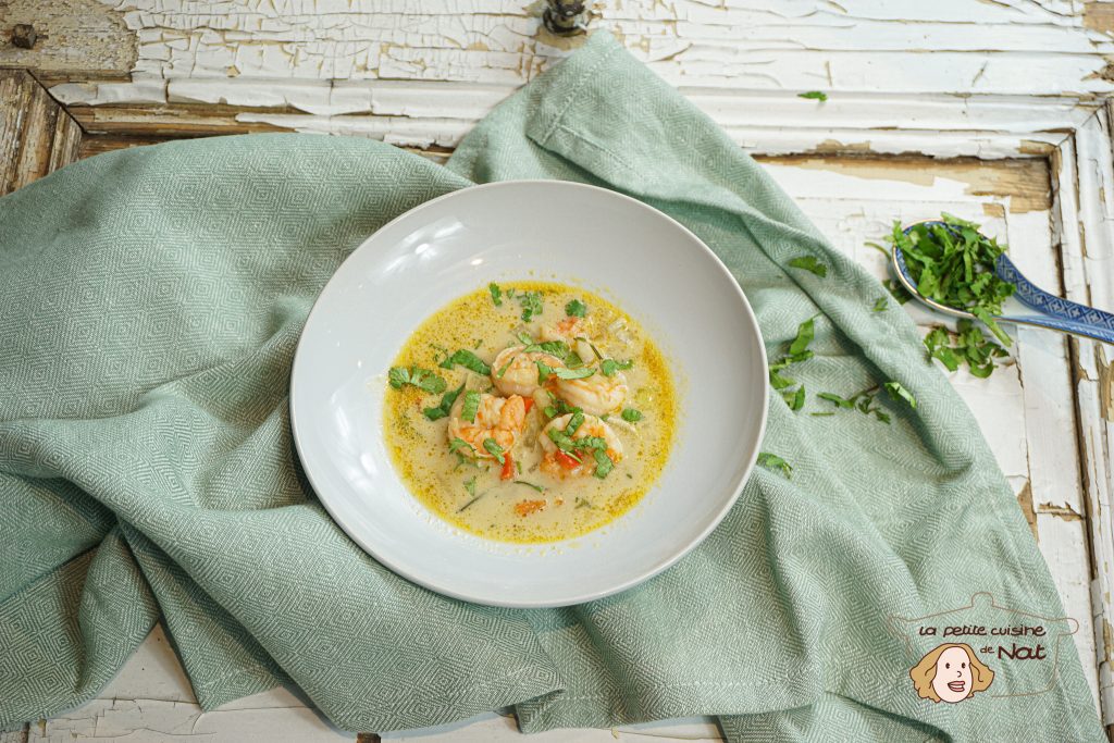 soupe de crevettes au curry vert
