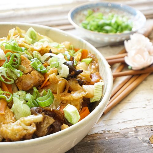 wok de légumes croquants au tofu