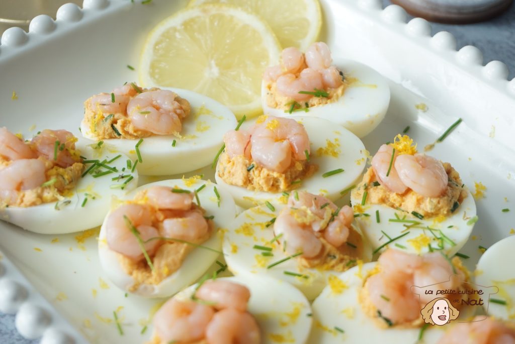 oeufs mimosa aux crevettes