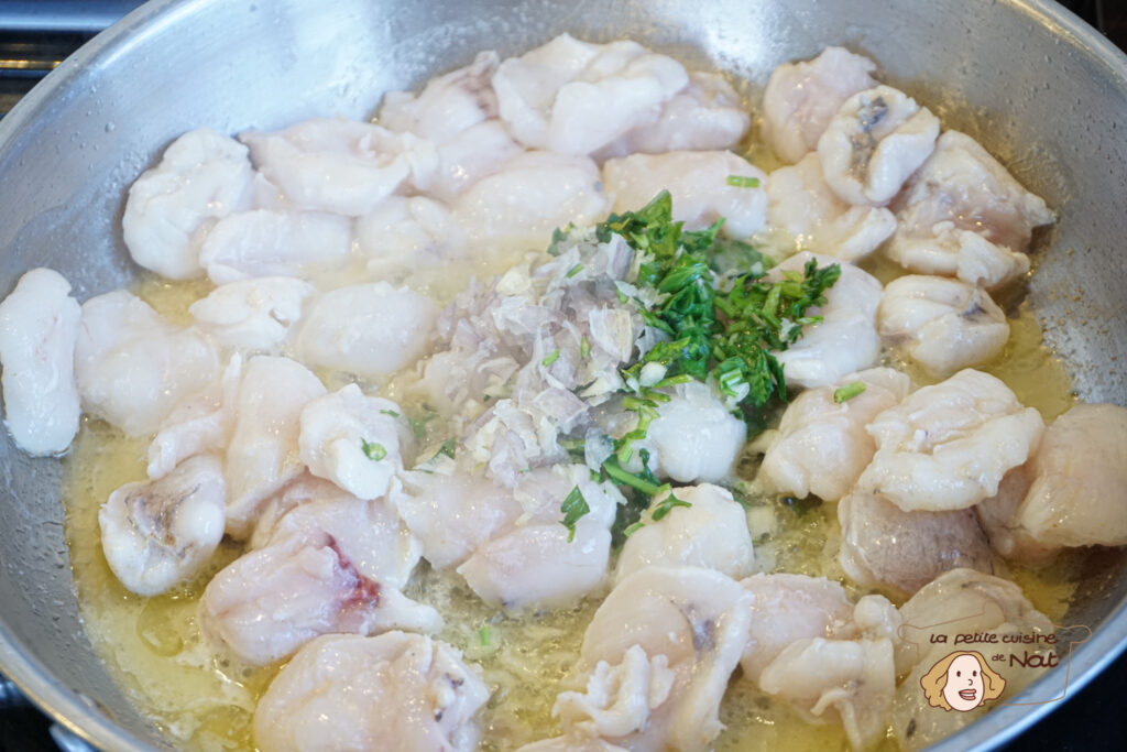 poêlée de joues de lotte en persillade