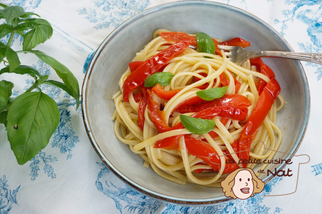 Linguine aux poivrons et à l’ail pâtes et riz linguine aux poivrons et à l'ail